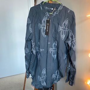 No Nasties Longline XL Button Down Shirt